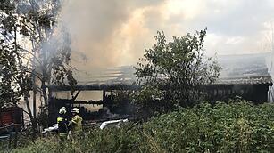Brand auf Bauernhof in Unterkotzau