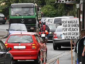 In Volkach und Gaibach protestieren die Menschen schon lange für eine Umgehung.