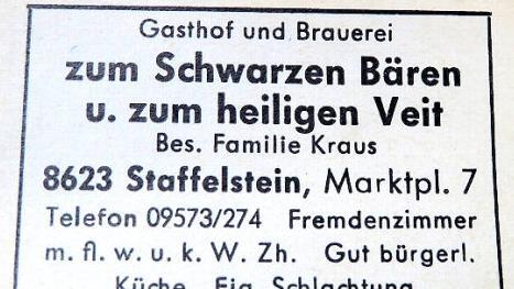 Werbung auf einer Zündholzschachtel: Auch Staffelsteiner Brauer und Wirte machten einst die Gäste auf sich aufmerksam.
