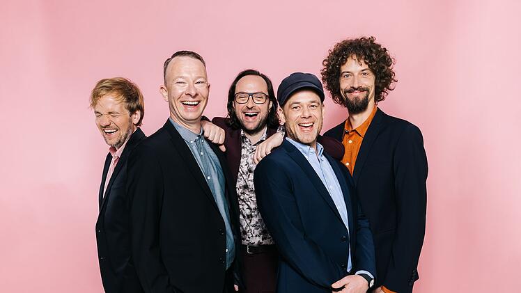 So sehen Echt heute aus: (von links) Gunnar Astrup, Florian Sump, Kim Frank, Kai Fischer und Andreas Puffpaff.