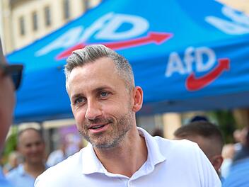 AfD-Spitzenkandidat Siegmund im Wahlkampf in Wittenberg