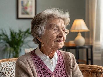 Rentnerin, Demenz, Rente, nachdenklich