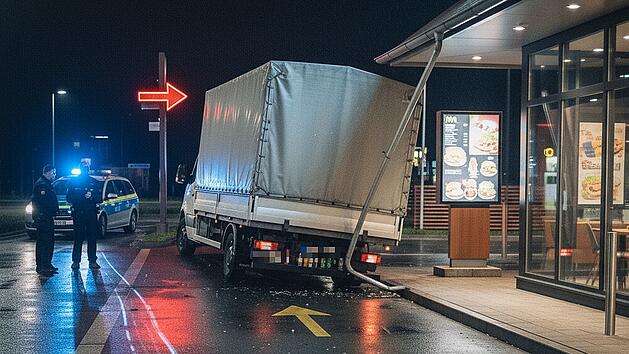 Naumburg: Transporter-Fahrer f&auml;hrt betrunken und falsch herum durch Drive-In