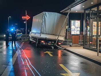 Naumburg: Transporter-Fahrer fährt betrunken und falsch herum durch Drive-In