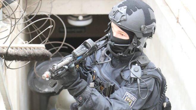 Großübung der Bundespolizei in Mainleus. Foto: Barbara Herbst