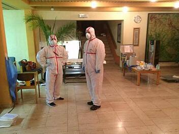 Rettungskräfte im Schullandheim in der Nacht zum Freitag Foto: BRK Kreisverband Kronach