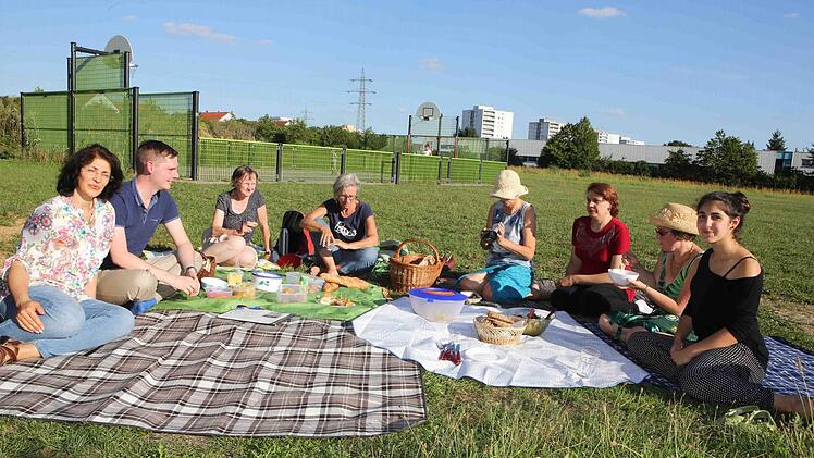 Entstpanntes Treffen mit ernstem Hintergrund: Beim Picknick beschäftighte sich die Bamberger GAL mit den Folgen der geplanten Ansiedlung des BMW-Autohauses für die Grünflächen im Malerviertel.  Foto: RiegerPress