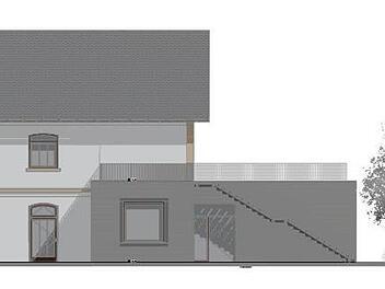 Beim neuen Kultur- und Vereinshaus in Lauenstein wird zur Sicherung des Brandschutzes eine Fluchttreppe als zweiter baulicher Rettungsweg erforderlich.