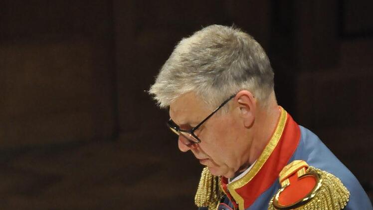Stadtmusikdirektor Bernd Hammer in Aktion. Peter Klopf