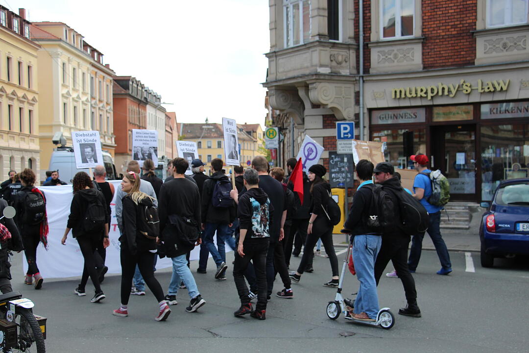 Antifa-Demo gegen Joachim Herrmann in Erlangen
