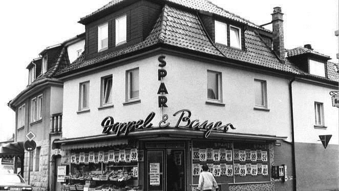 1979: "Doppel und Bayer" in der Kaulangerstraße. Foto: Stadtarchiv Kronach