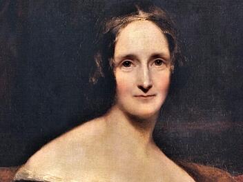 Die 43-jährige Schriftstellerin Mary Shelley im Jahr 1840 (Ölgemälde von Richard Rothwell) Repro: Sigismund von Dobschütz