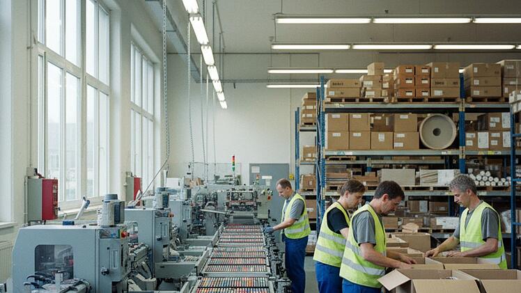 Produktionshalle, Buntstifte, Fertigung, Herstellung