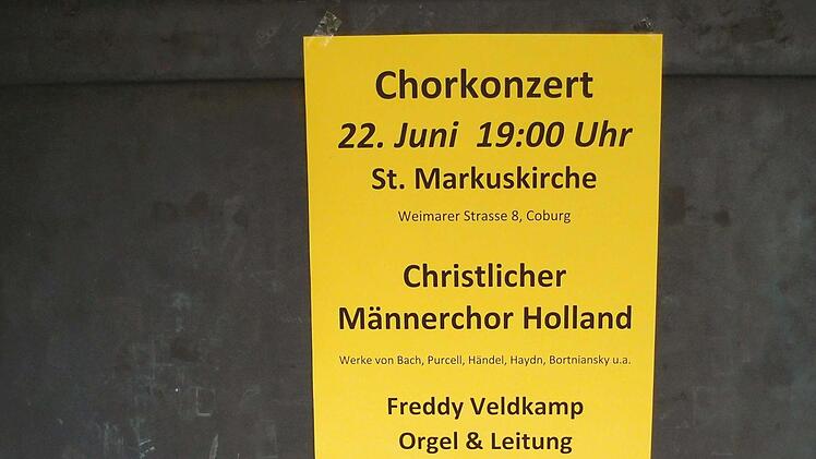 Der "Holland Christian Male Choir" unter Leitung von Freddy Veldkamp beeindruckte seine Zuhörer beim Auftritt in St. Markus in Coburg. Foto: Jochen Berger