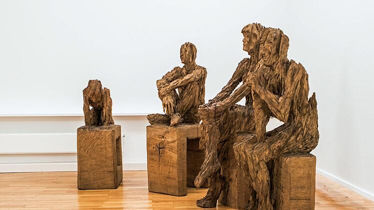 Andreas Kuhnlein: "Stationen des Lebens" (vierteilig, Ulme, Eiche, 2011).Foto: Jochen Berger