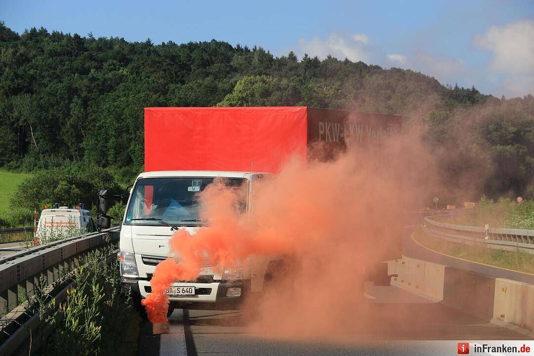 Großübung auf A73 bei Breitengüßbach