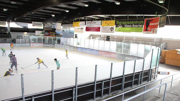Die massive, unnachgiebige h&ouml;lzerne Bande im H&ouml;chstadter Eisstadion wird auf jeden Fall nach dieser Saison erneuert. Foto: Andreas Dorsch