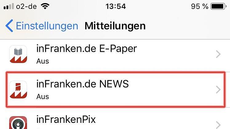 Scrollen Sie nach unten und rufen "inFranken.de NEWS" auf.