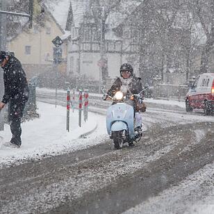 Erster Schneefall im Coburger Land