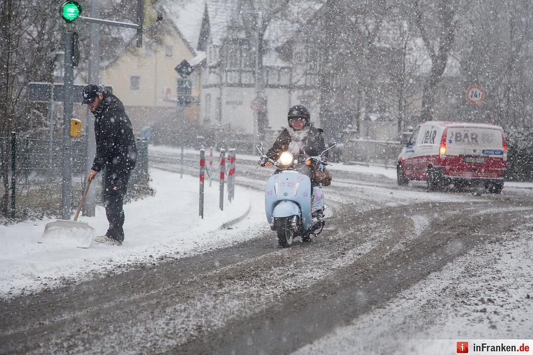 Erster Schneefall im Coburger Land