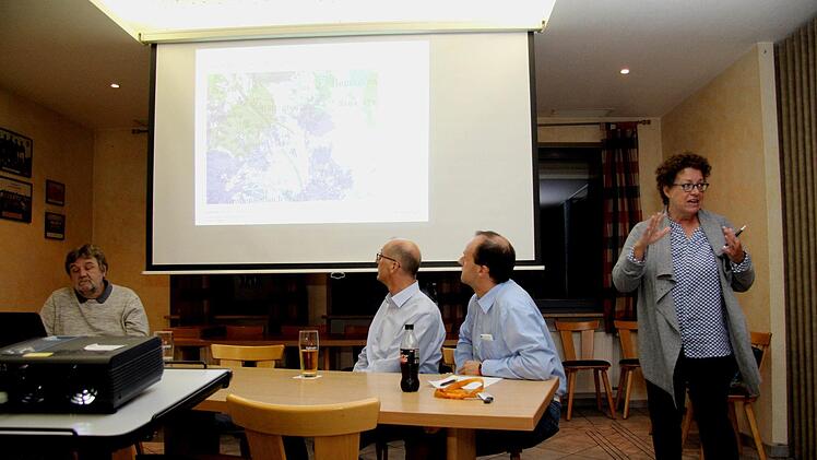 Karin Erhard von der Deutschen Funkmast stellt das Vorhaben vor.Richard Sänger