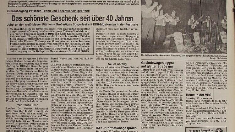 Zeitungsausschnitt von 1989