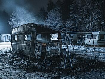 Kalchreuth: Wohnwagen ger&auml;t in Flammen &ndash; Feuerwehr verhindert Ausbreitung