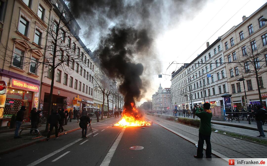 Krawalle in Leipzig