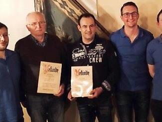 Ehrungen gab es bei der Soldatenkameradschaft Wildenberg; im Bild (von links) sind Vorsitzender Sven Löhlbach, Herbert Spindler, Roland Wagner, Kassierer Patrick Tauber und stellvertretender Vorsitzender Marco Hühnlein. Foto: Dieter Wolf
