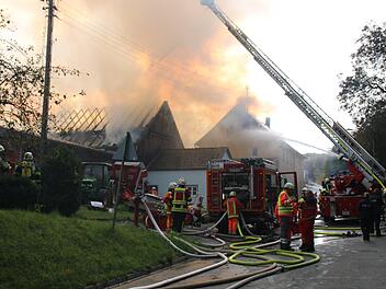 In Menchau bei Thurnau brannte ein Bauernhof lichterloh. Wohnhaus, Scheunen und Ställe standen in Flammen. In den Ruinen wurden jetzt zwei Stiere geboren. Foto: Dagmar Besand