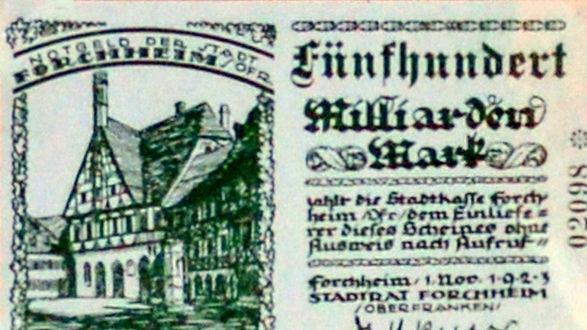 Die Papierscheine sind 96 Jahre alt. Alle tragen die Unterschrift des damaligen Bürgermeisters Hans Knorr (1920 bis 1929). Repro: Ronald Heck