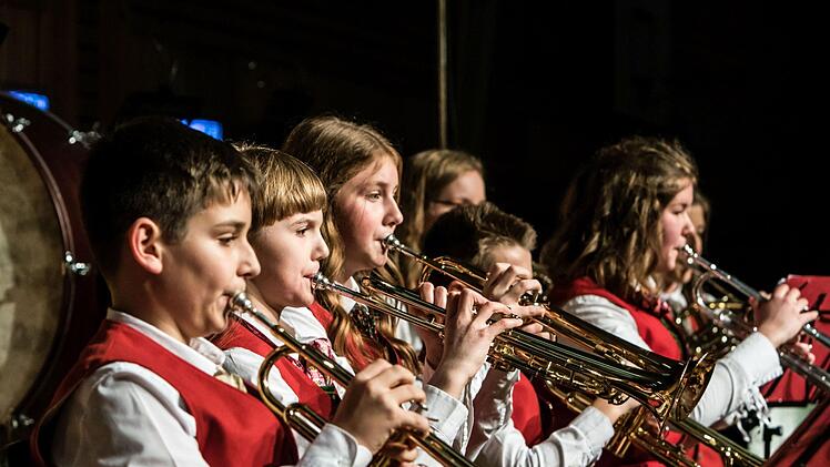 Mitreißender Auftritt: Beim Weihnachtskonzert beeindruckten das Jugendorchester und der Musikverein Stadt Rödental in der fast ausverkauften Franz-Goebel-Halle.Foto: Jochen Berger