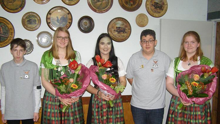 Jugendkönigshaus und Jugend-Robin Hood 2018:  Nico Zeier, Lucy Bös, Laura Vogler, Tristan Bayna und Jenny Bös. Wolfgang Saam