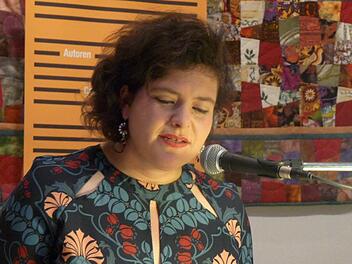 Nora Gomringer bei ihrem Auftritt im Coburger Kunstverein Fotos: Coburger Tageblatt/chr