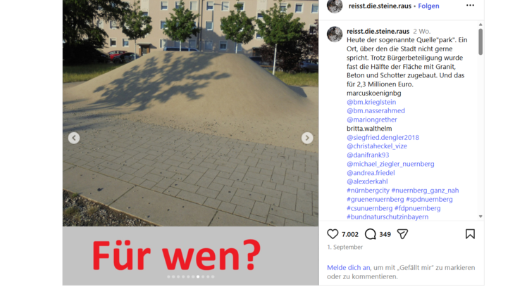 Post &uuml;ber den Quellepark in N&uuml;rnberg