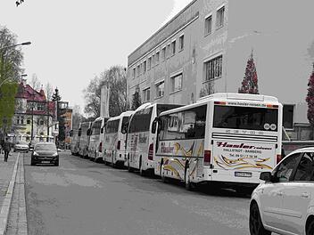 Fast 900 Kreuzfahrtschiffe legten im vergangenen Jahr in Bamberg an. Mit Bussen werden die Passagiere vom Hafen in die Innenstadt zum Ausgangspunkt ihrer Stadtführungen gebracht. In diesem Jahr steigen sie an der Mußstraße ein und aus.  Foto: Ronald Rinklef