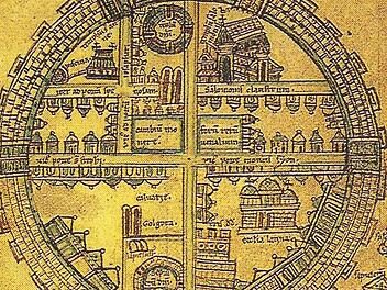 Der Stadtplan aus dem 13. Jahrhundert zeigt, dass die Henneberger Grafen Coburg nach dem Stadtbrand so anlegen ließen wie das "himmlische Jerusalem" in der Offenbarung des Johannes. Repro: Hubertus Habel