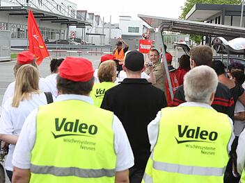Warnstreik bei Lear und Valeo in Kronach. Alle Fotos: Jan Koch