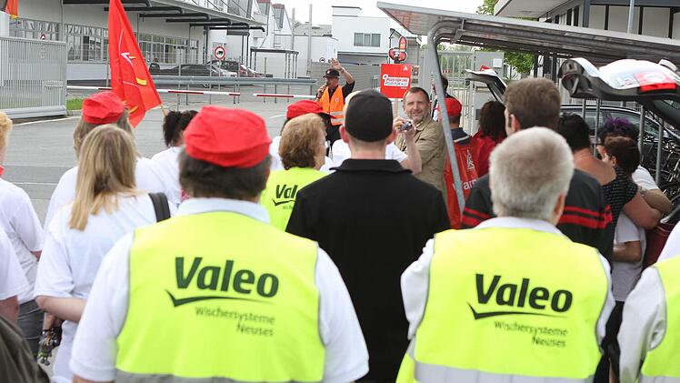 Warnstreik bei Lear und Valeo in Kronach. Alle Fotos: Jan Koch