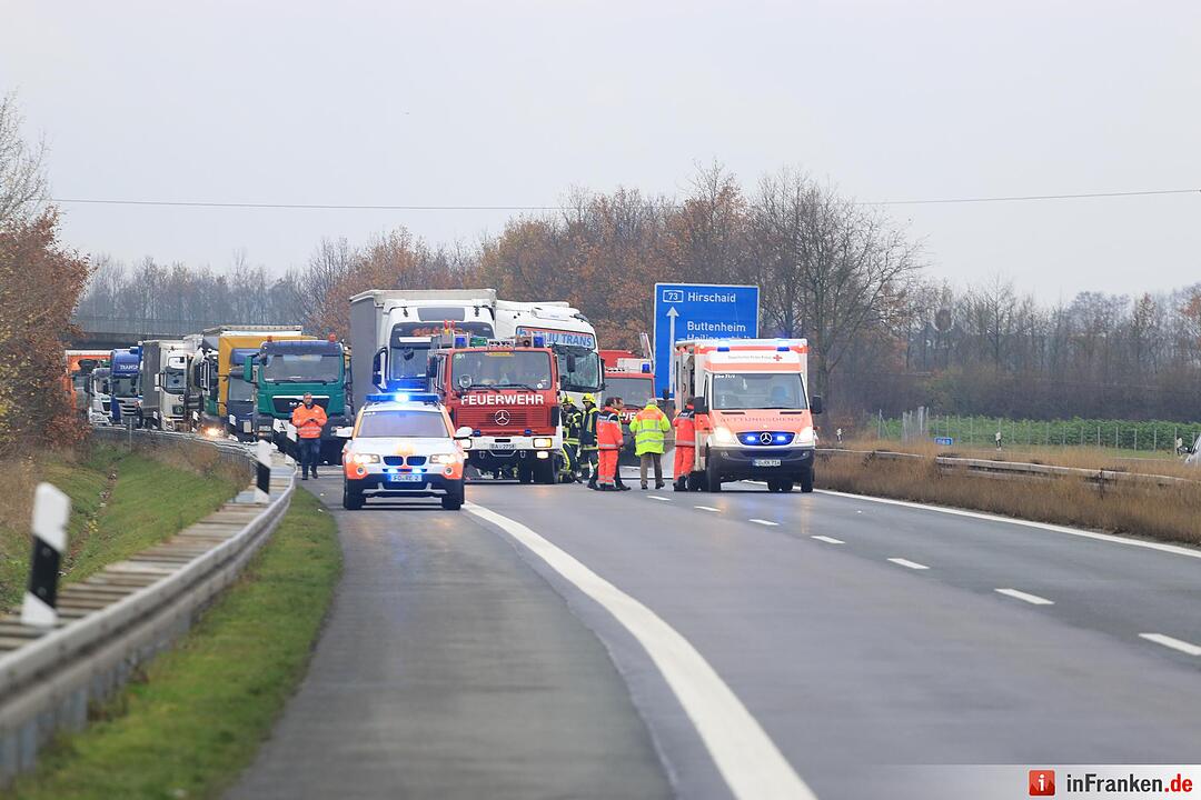 Lkw-Unfall auf A73 bei Buttenheim