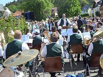 Der Musikverein Glosberg umrahmte unter der Leitung von Edmund Mark den Gottesdienst vor einer unüberschaubaren Menge an Wallfahrern.