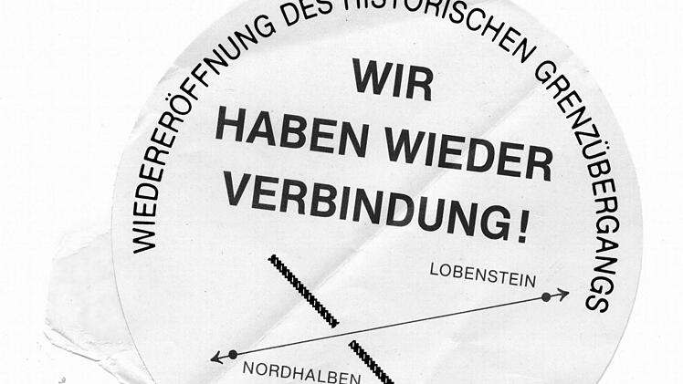 Erinnerungsaufkleber an die Grenzöffnung Foto: Archiv