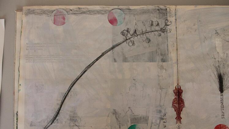 Zarte Abstraktion und facettenreiche Gegenst&auml;ndlichkeit spannt M&uuml;ller in ihren Skizzenb&uuml;chern zusammen.