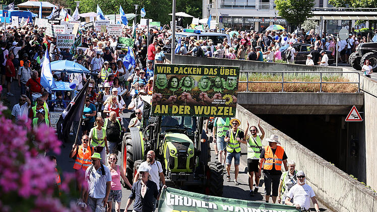 Riesige Anti-Grünen-Demo in Aschaffenburg: Mann zeigt Hitlergruß - Polizei verhindert Eskalation