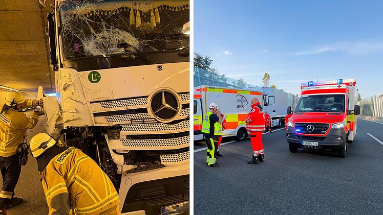 A9 bei Bayreuth: Unfall zwischen Lkw - Feuerwehr sperrt Streckenabschnitt