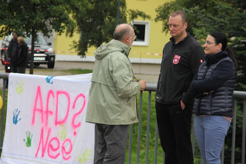 Protest gegen Treffen der "Alternativen Mitte" in Tettau