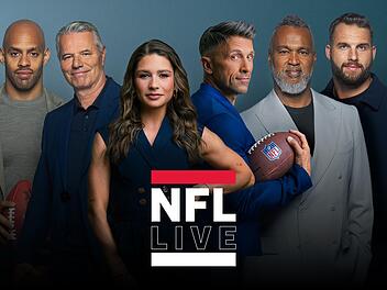 Sie begleiten die neue Saison der NFL bei RTL, von links: Kasim Edebali, Jan Stecker, Jana Wosnitza, Florian Ambrosius, Patrick Esume und Bj&ouml;rn Werner.