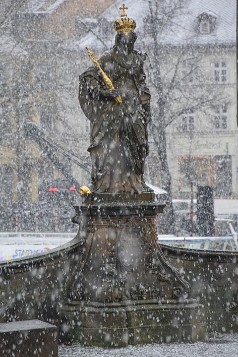 Schneeschauer in Bamberg