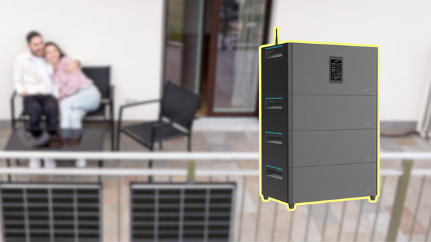 Innovative Stromspeicherl&ouml;sung f&uuml;r Balkonkraftwerke: Der Marstek Jupiter C Plus kombiniert eine Kapazit&auml;t von 2,56 kWh mit einem 800-Watt-Wechselrichter und bietet eine effiziente und wetterfeste Komplettl&ouml;sung f&uuml;r den Energiemarkt.