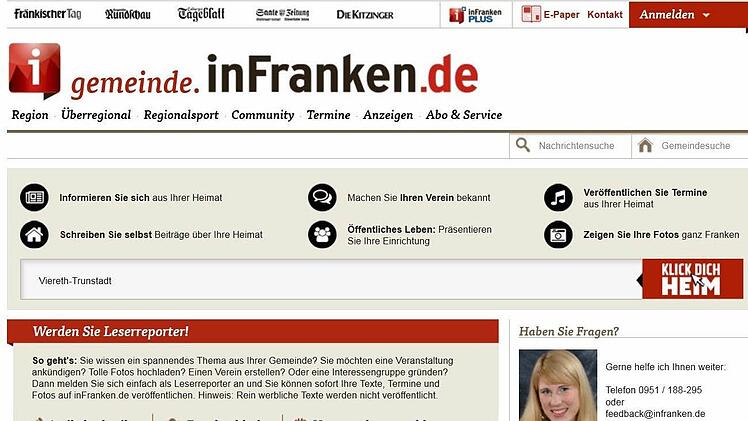 Dieser Screenshot zeigt die Startseite der Gemeindeseiten. Einfach ins weiße Feld den Namen des Ortes eingeben und los geht's.